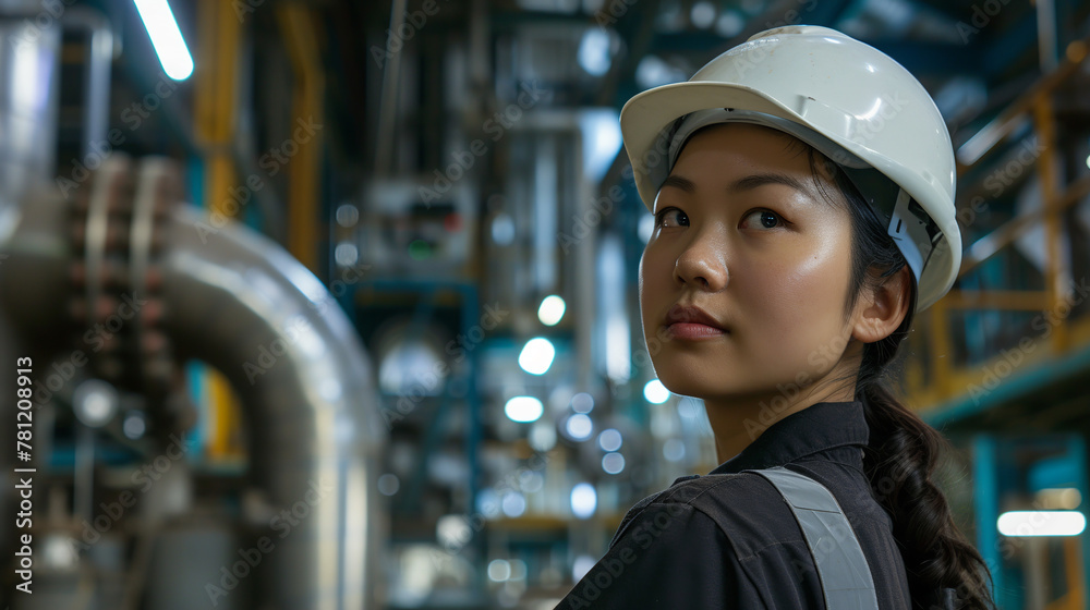 A female industrial engineer performs complex tasks every day. A female industrial engineer performs complex tasks every day.