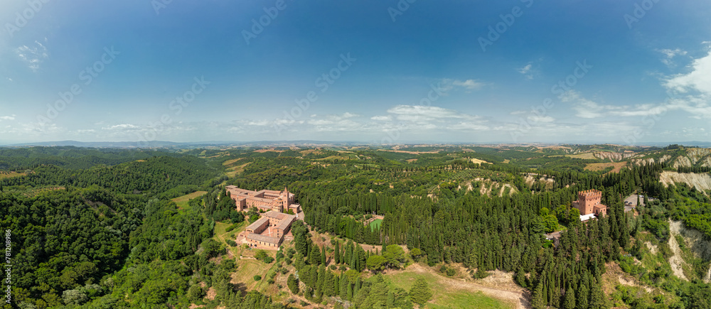 Obraz premium Abbey of Monte Oliveto Maggiore, Benedictine monastery