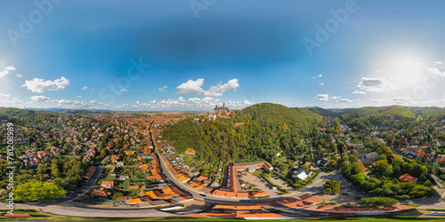 Historic Wernigerode Castle surrounded by an autumn landscape