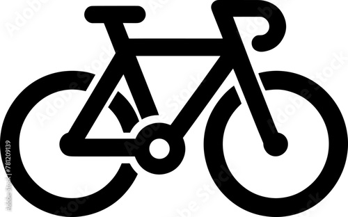 Bicycle Icon: Vector Flat Design Illustration of Cycling Symbol with Racing Bicycle and Mountain Bike Silhouette Logo Design. Simple Line on Minimal Background