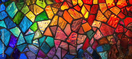 Multicolored stained glass with an irregular pattern ©  Mohammad Xte