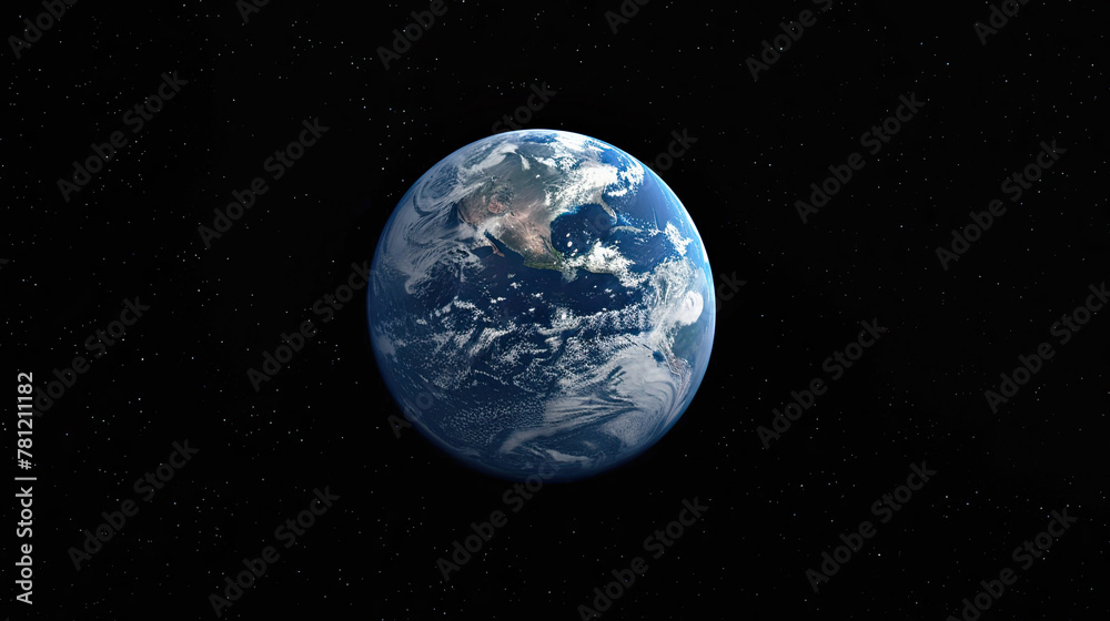 Planet earth from space at night. Isolated on black 