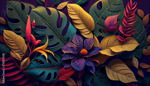 Vibrant costa rican flora illustration photo