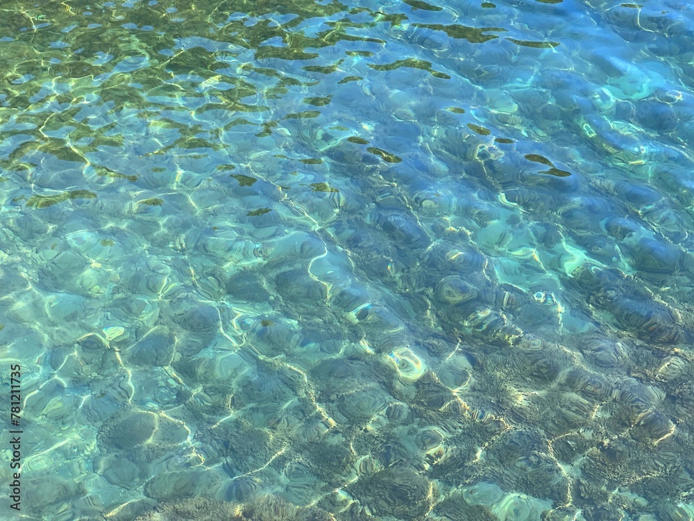 Sea amazing clear water blue turquoise surface.