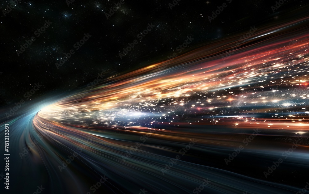 speed of light in galaxy isolated on dark