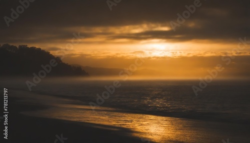 the golden sunset sky over the pacific ocean © Dayami
