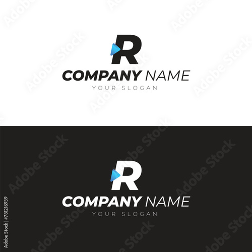 Minimalistic R Letter Logo Template. Modern Logo Design Concept