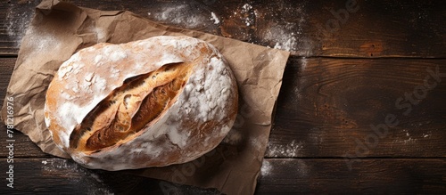 Loaf of bread close-up on p...
