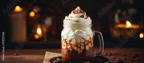 Glass coffee whipped cream ...