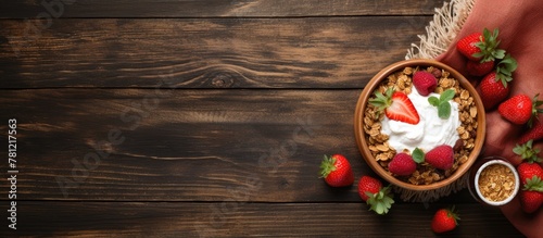Bowl of cereal with fresh s...