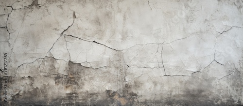 Concrete Wall Showing Multiple Cracks and Damage photo