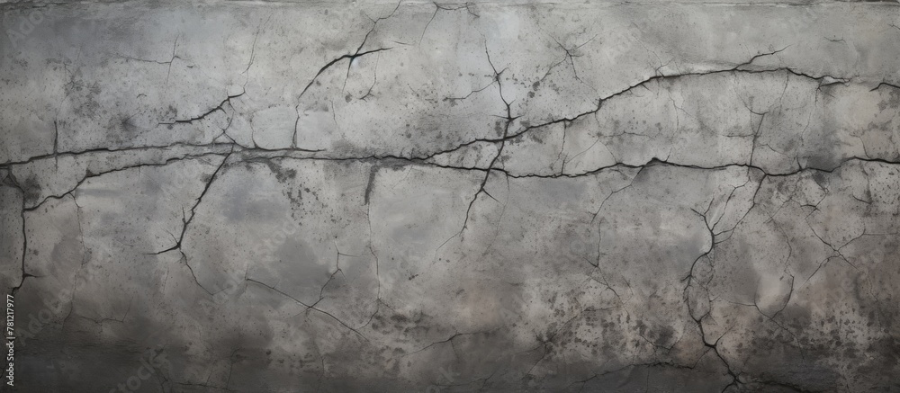 Gritty wall showing cracks in close-up