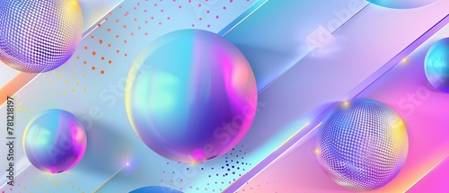 Holografische Muster und Formen in bunten Farben, Hintergrund 