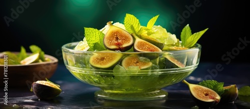 Glass bowl filled with fres...