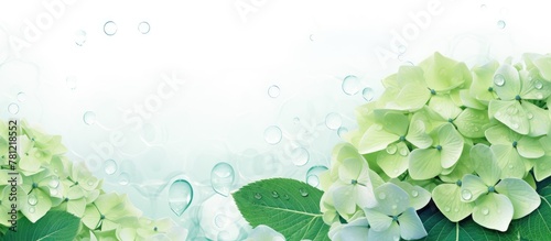 Green flowers adorned with ...