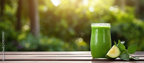 Glass of fresh green juice ...