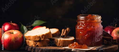 Apples bread jam cutting board