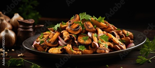 Plate of sautÃ©ed mushrooms...