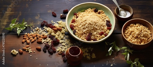 Bowl of mixed grains and nu...