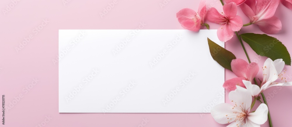 Pink flower paper on pink background Pink flower paper on pink background