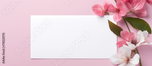 Pink flower paper on pink b...
