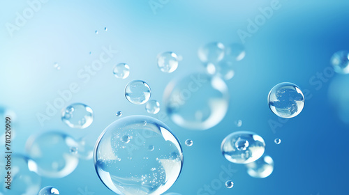 Bubbles 3D rendering  advertising background