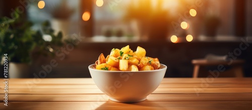 Potatoes in wooden bowl, wi...