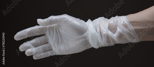 Hand in white glove with a ...