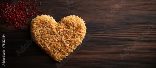 Heart-shaped rice dish topp...