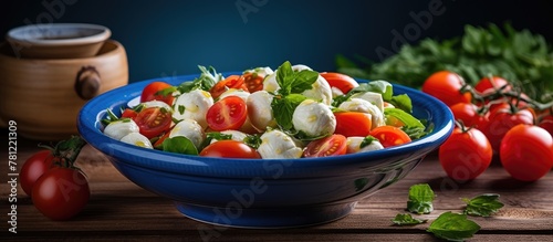 Healthy salad featuring moz...