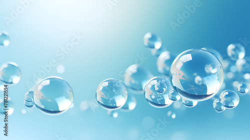 Bubbles 3D rendering, advertising background