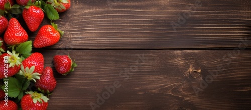 Fresh Strawberries on Woode...