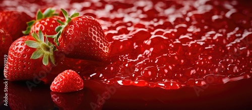 Close-up strawberry slices,...