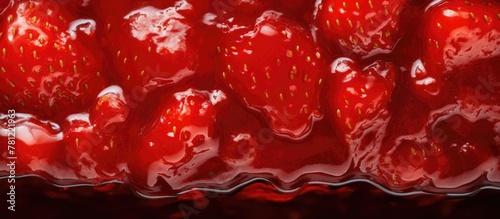 Close-up of strawberry pie ...