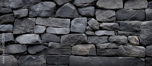 Stone wall close-up on dark...