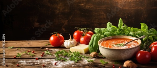 Tomato soup with basil and ...
