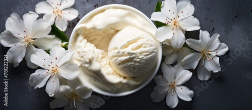 Ice cream and flowers
