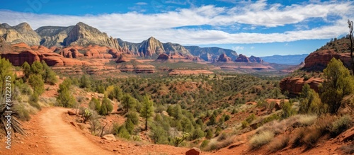 Hiking trail amidst valley,...