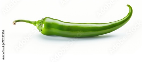 Green Pepper on White Backg...