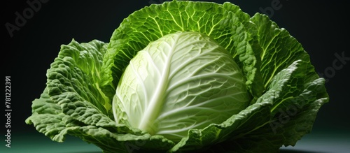 Close-up of cabbage head on...