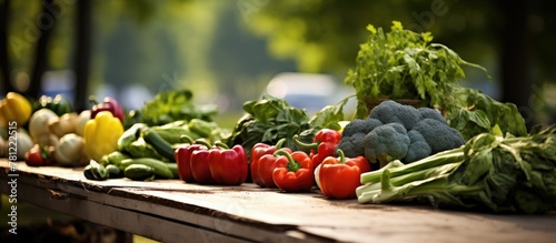 Various vegetables spread a...