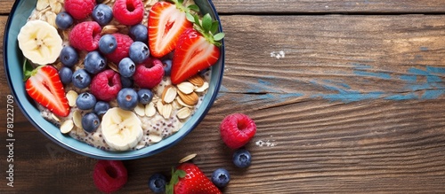 Berries and fruit mix in wo...
