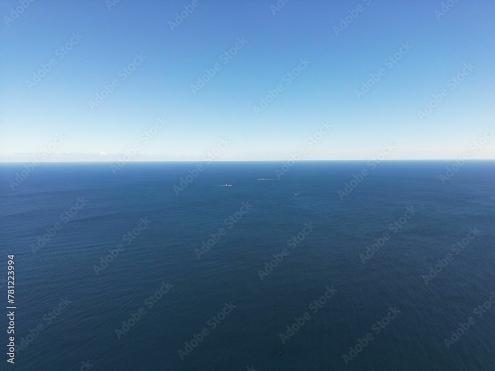 Seascape view in the city of Choushi, Chiba, Japan against a blue sky Seascape view in the city of Choushi, Chiba, Japan against a blue sky