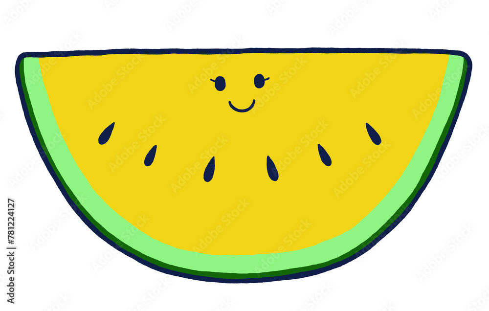 Fototapeta premium スイカイラスト 黄色