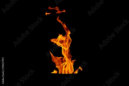 Flame heat fire against a black background