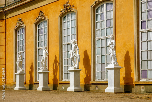 White Sans Souci palace statues in Potsdam, Germany. photo