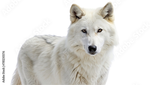 White wolf isolated on transparent background