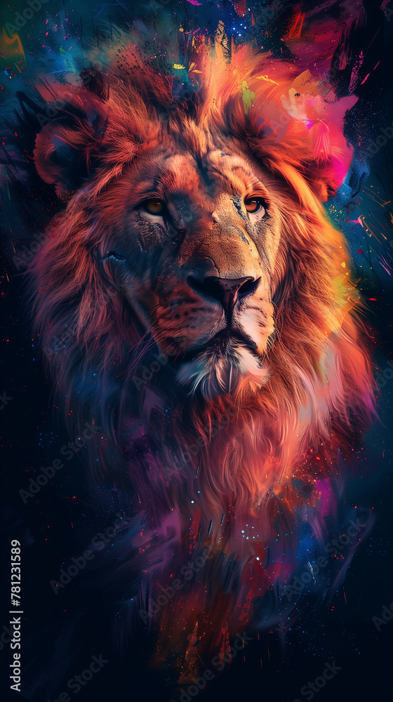 portrait of a lion, ai