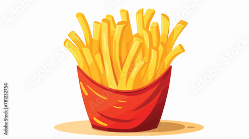Illustration of a french fries on a white backgroun