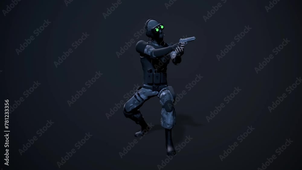 The special forces of the future, shooting from the weapon